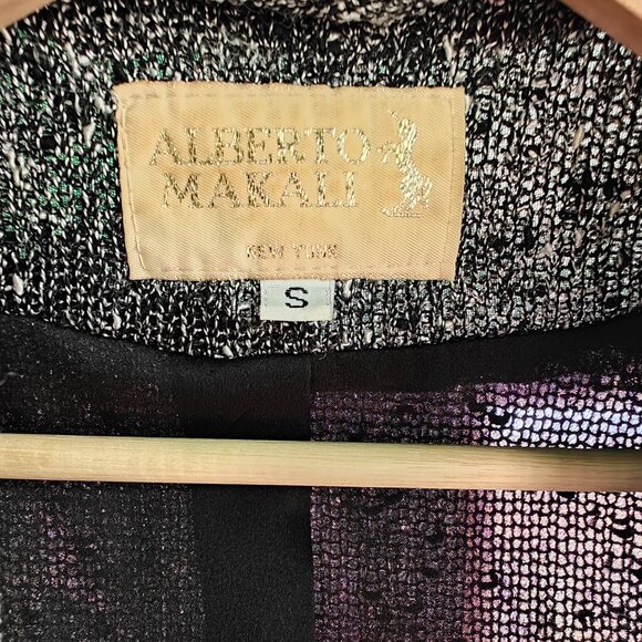 Alberto Makali Metallic Knit Open-Front Blazer – Size S - Picture 4 of 4